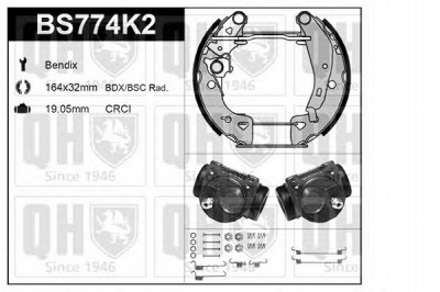QUINTON HAZELL bs774k2 -  Комплект тормозов, барабанный тормозной механизм